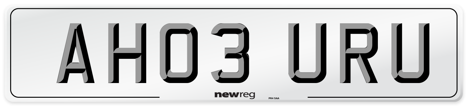 AH03 URU Number Plate from New Reg